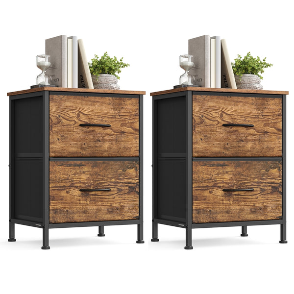 SONGMICS Nightstand with fabric drawers ULGS112KD03S