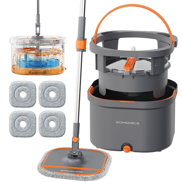 SONGMICS Spin mop and bucket set ULMB006OT04