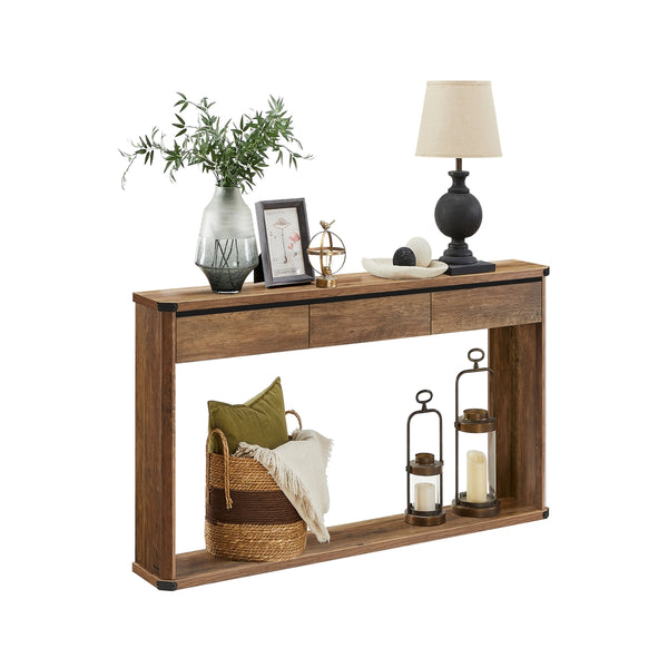VASAGLE Liry Collection - Narrow console table with drawers and bottom shelf ULNT143KB01S