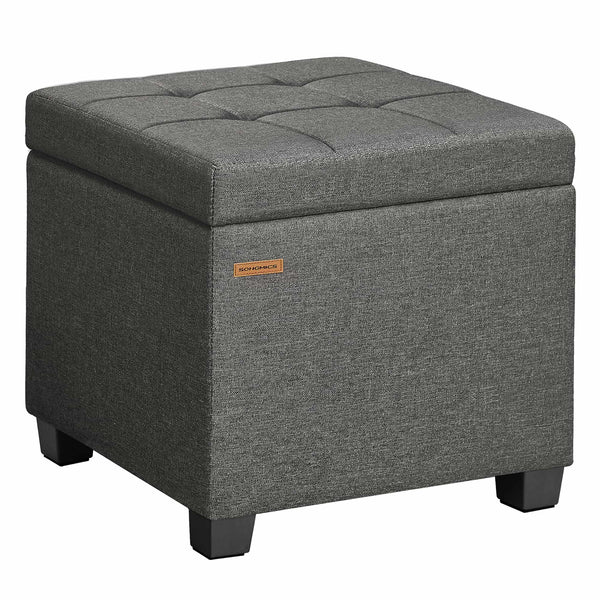 SONGMICS Linen storage ottoman with lid for bedroom or living room ULOM509GN01