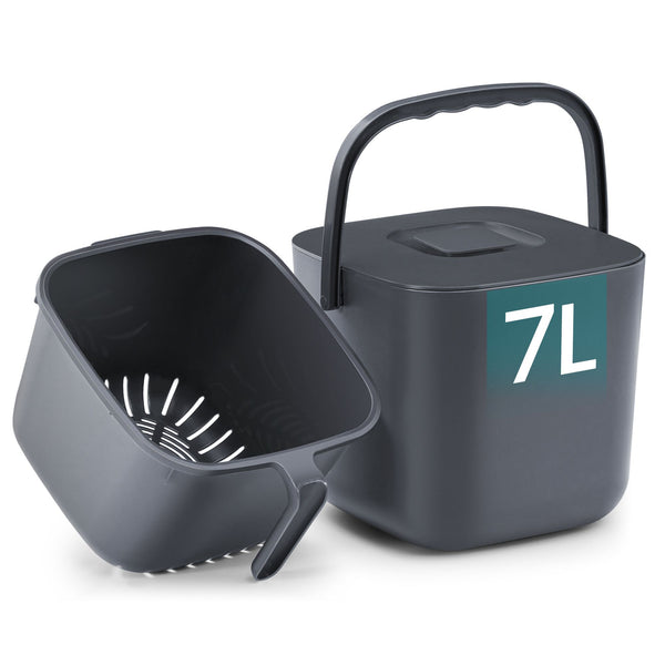 SONGMICS Countertop compost bin with odor blocking lid and strainer ULTB217GZ01
