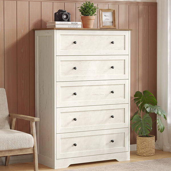 VASAGLE Wood Dresser with Spacious Drawer Storage ULTS653WJ01S