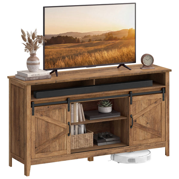 VASAGLE Tall Farmhouse TV Stand with Door and Storage Cabinet ULTV031K101S