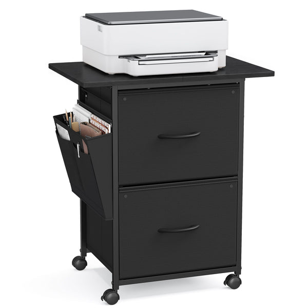 VASAGLE Mobile Filing Cabinet with Printer Top and Side Pockets UOFC202BC01