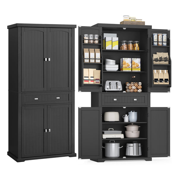 VASAGLE Tall storage cabinet with drawer and adjustable shelves UBBC561B12