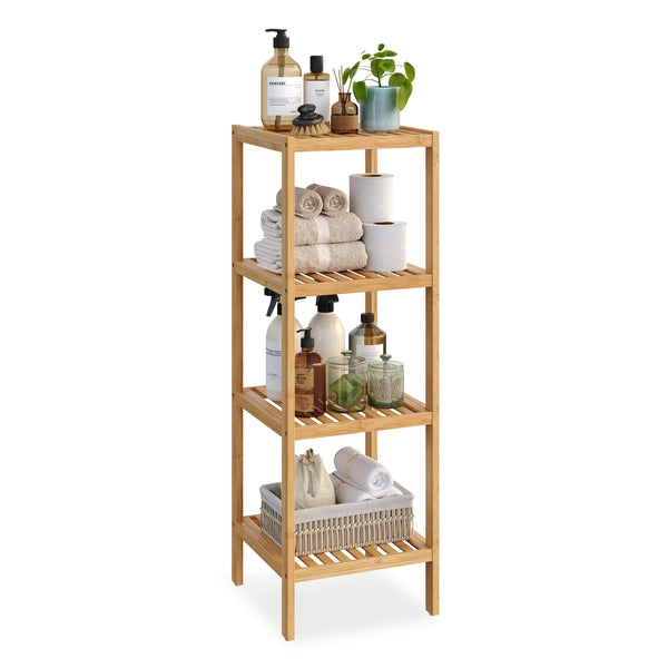 SONGMICS Bamboo Bathroom 4-Tier Shelf Stand UBCB54Y