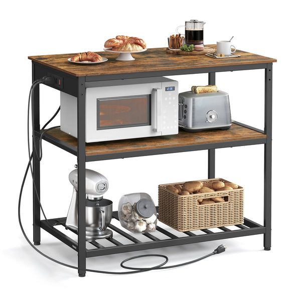 VASAGLE Kitchen Island with 3 Shelves UKKI105K01
