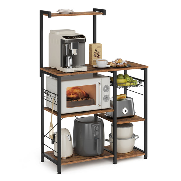 VASAGLE Industrial Brown Baker’s Rack with Shelves UKKS35X