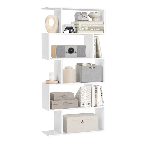 VASAGLE 5-Tier Display Shelf and Room Divider ULBC62WT