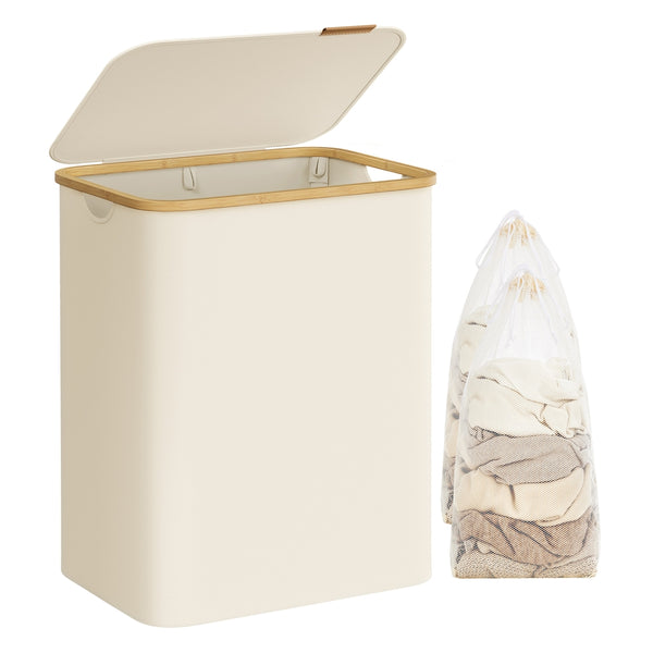 SONGMICS Laundry Hamper with Lid ULCB513W01
