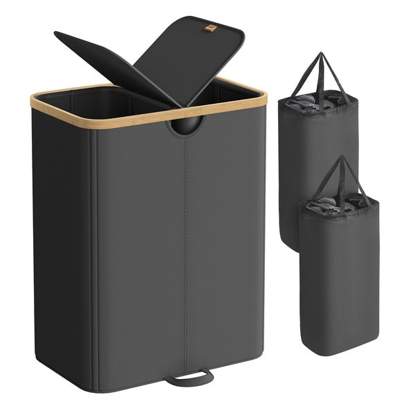 SONGMICS Laundry hamper with dual compartments and removable liner ULCB523B01