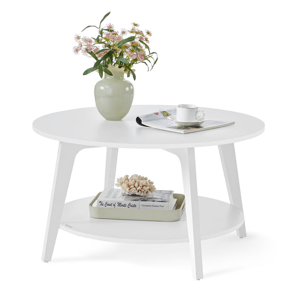 VASAGLE Maezo Collection - 2 Tier Round Coffee Table ULCT243W14