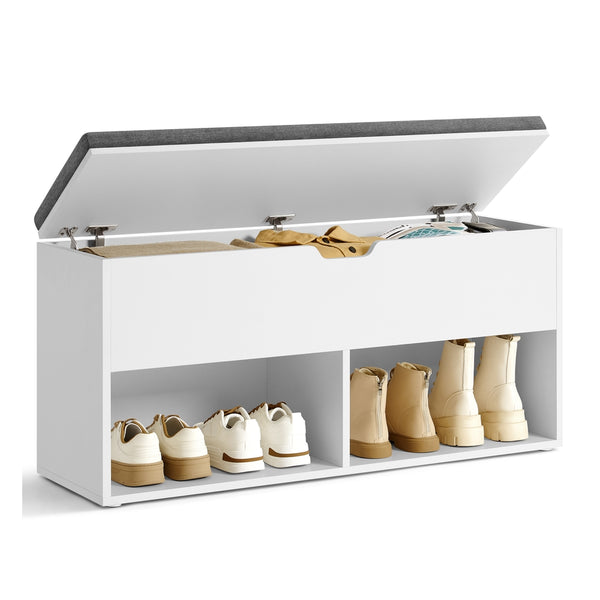 VASAGLE Shoe Bench White and Gray ULHS21WT