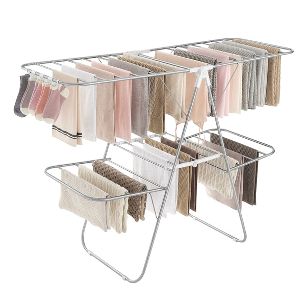 SONGMICS Clothes Drying Rack with Adjustable Shelves ULLR053W01