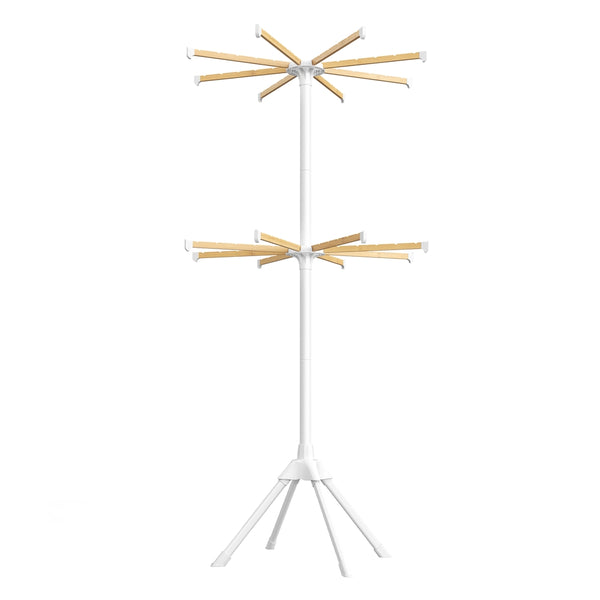 SONGMICS Foldable clothes drying rack with bamboo rods for indoor laundry ULLR517W01