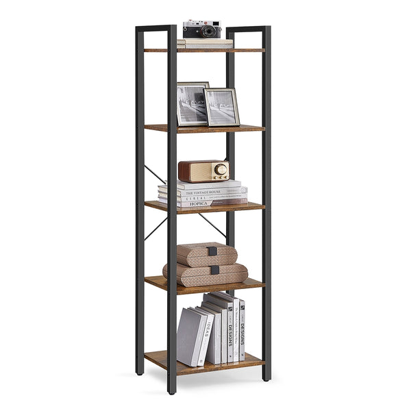 VASAGLE 5-Tier Industrial Tall Bookshelf ULLS100B01