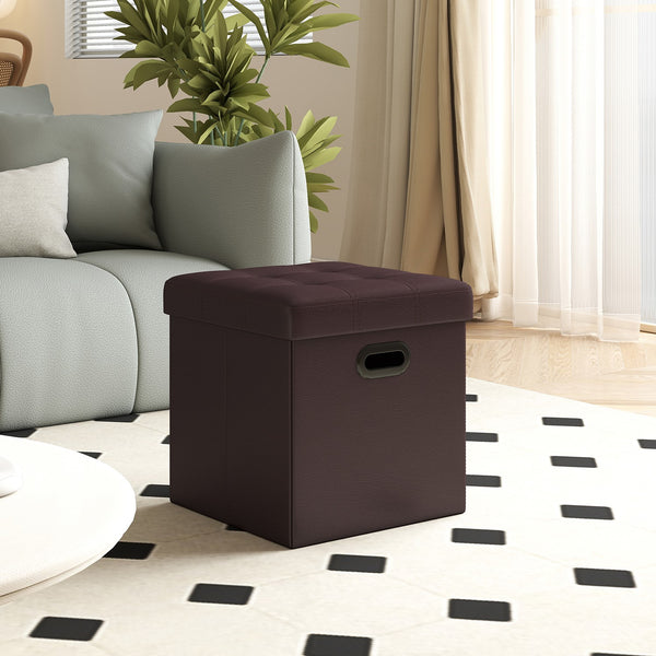 SONGMICS Storage ottoman footstool with grommet handles for living room ULSB35F30Z