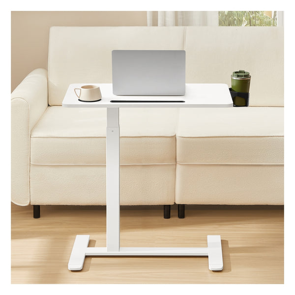 VASAGLE Overbed Table with Wheels, Mobile Standing Computer Desk ULSD600W01