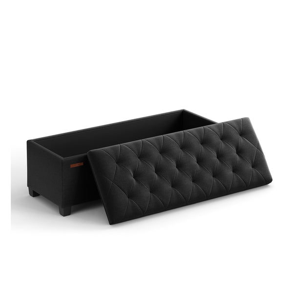 SONGMICS Storage Ottoman Bench, Linen-Look Fabric ULSF088B01