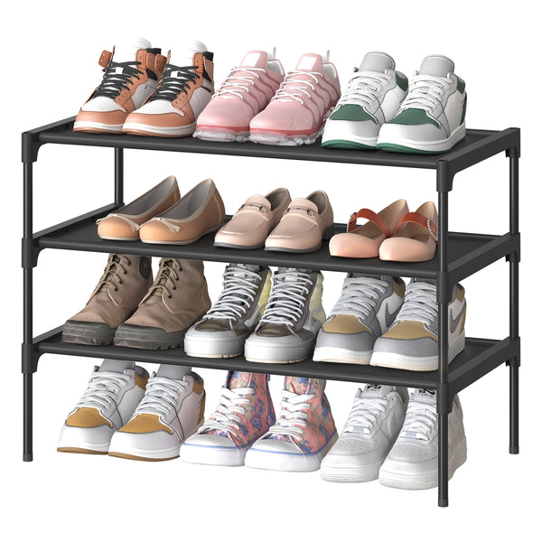 SONGMICS SONGMICS Shoe Rack, 3-Tier Shoe Storage Organizer, Space-Saving, 11.6 x 24.5 x 21 Inches, Entryway ULSH023BH01