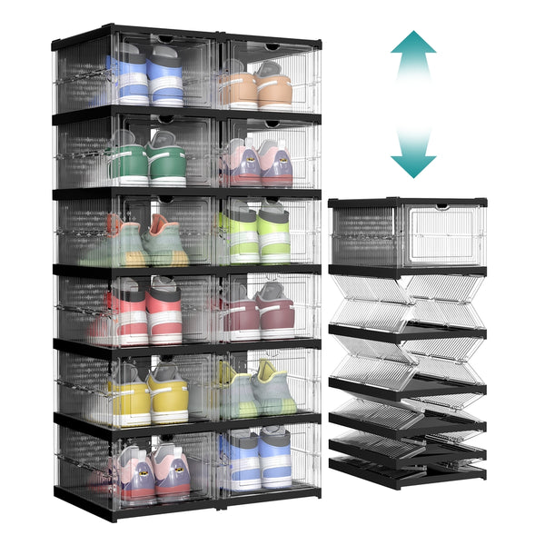 SONGMICS Pack of Stackable Shoe Boxes ULSP206B01