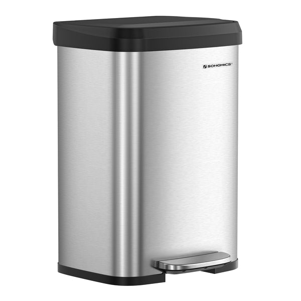 SONGMICS 13-Gallon Stainless Steel Trash Can ULTB530E50