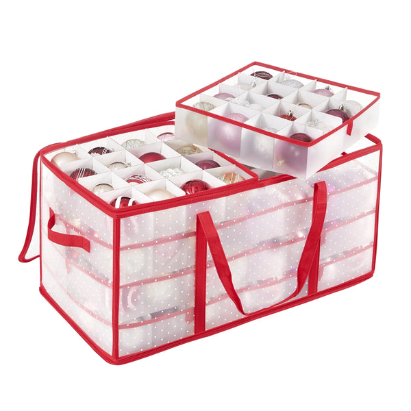 SONGMICS Large Plastic Christmas Storage Container with Lid URFB029T01