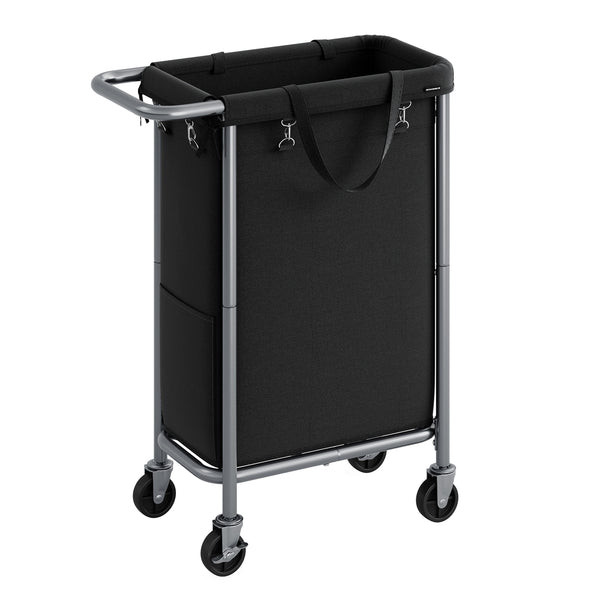 SONGMICS Laundry Basket with Wheels with Removable Liner and Handle URLS003B01